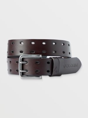 Men's Two Spike Leather Belt